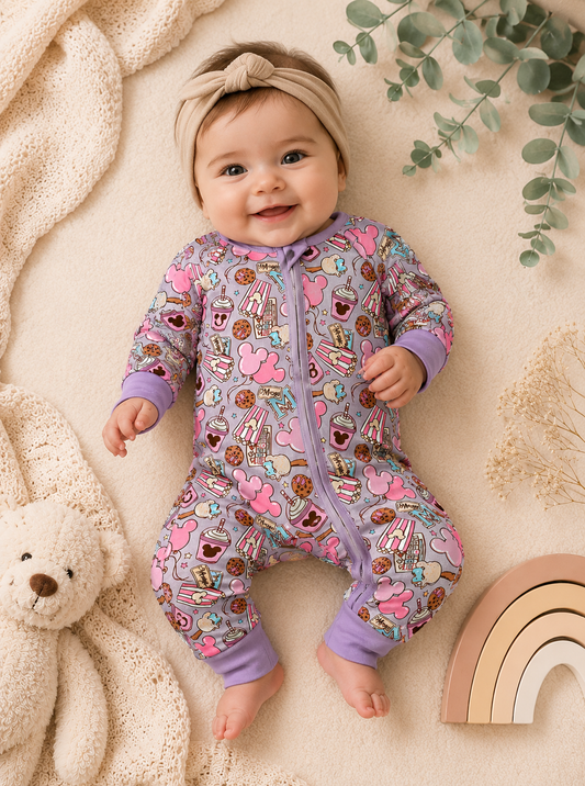 DISNEY Bamboo Zipper Long Sleeve Pajamas