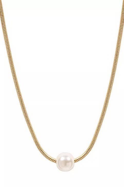 18K STAINLESS STEEL TARNISH FREE PEARL NECKLACE | 40NK9649