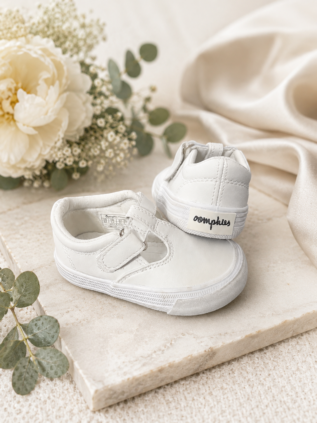 Oomphies White Mary Jane Toddler Shoes