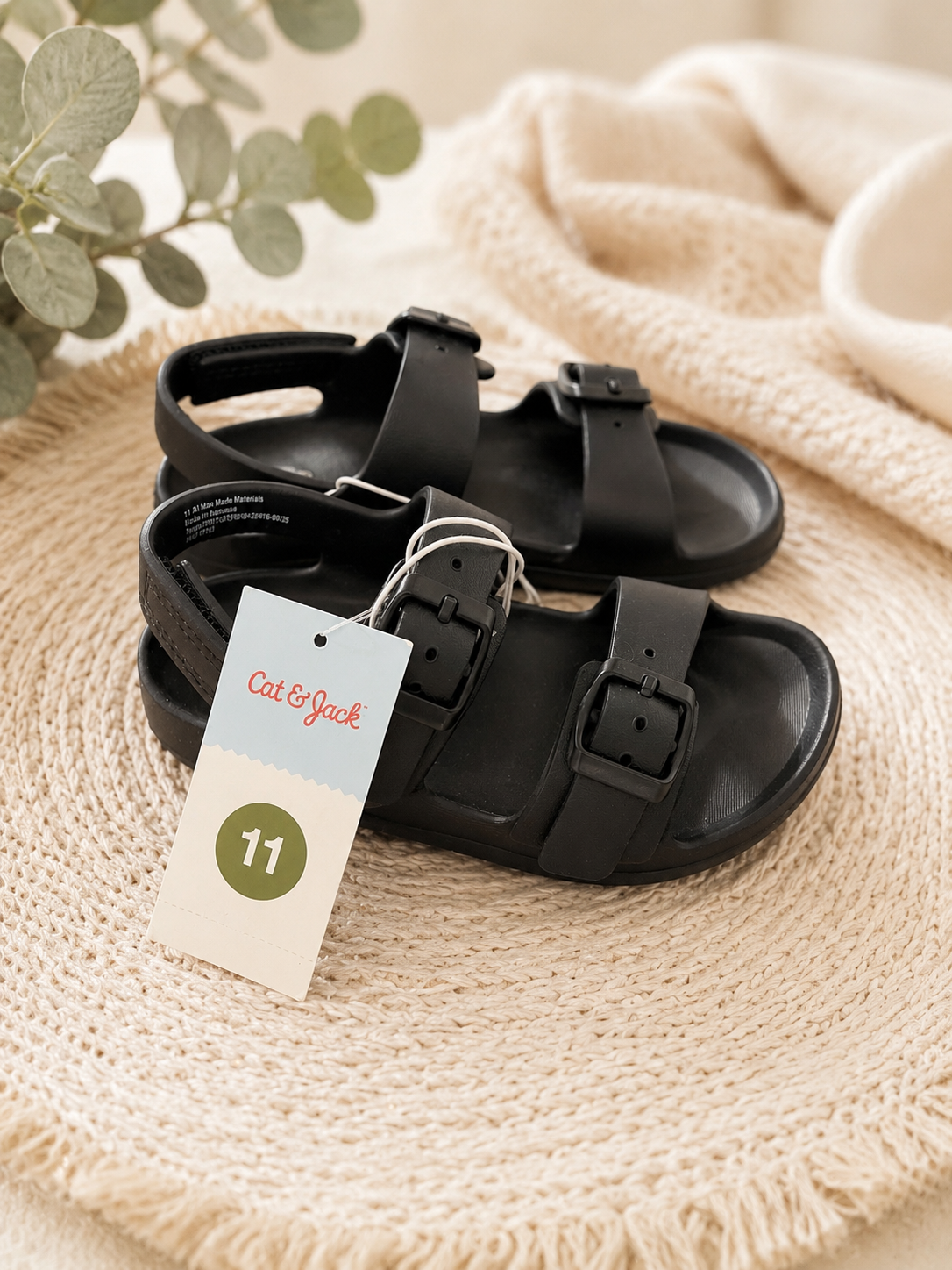 Boys/Girls Cat & Jack Toddler Footbed Sandals – NWT Size 11