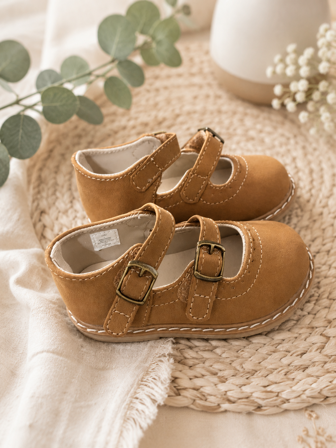 Girls Classic Camel Mary Jane Toddler Shoes Size 5