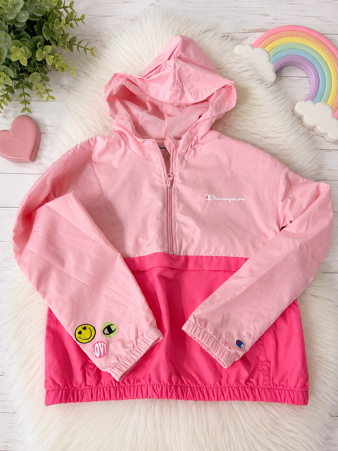 Champion Girls Colorblock Rain Jacket Size M