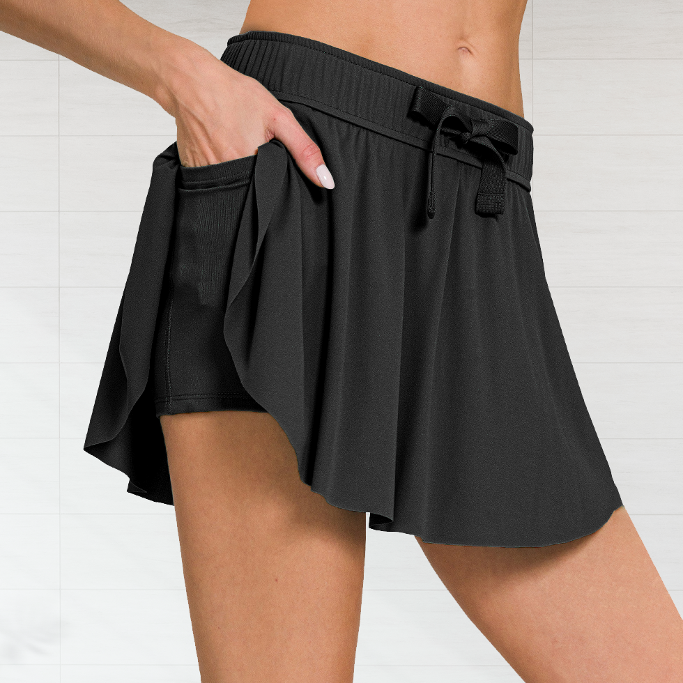 Ruffle Hem Tennis Skirt With Hidden Inner Pockets