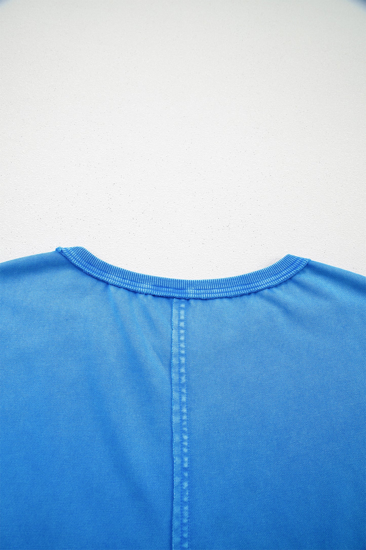 Blue Mineral Wash Star Mesh Patchwork Oversize Tee