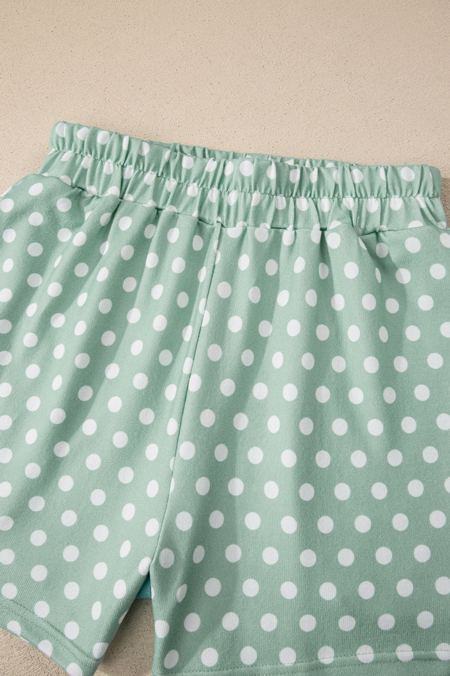 Green Polka Dot Print Short Set