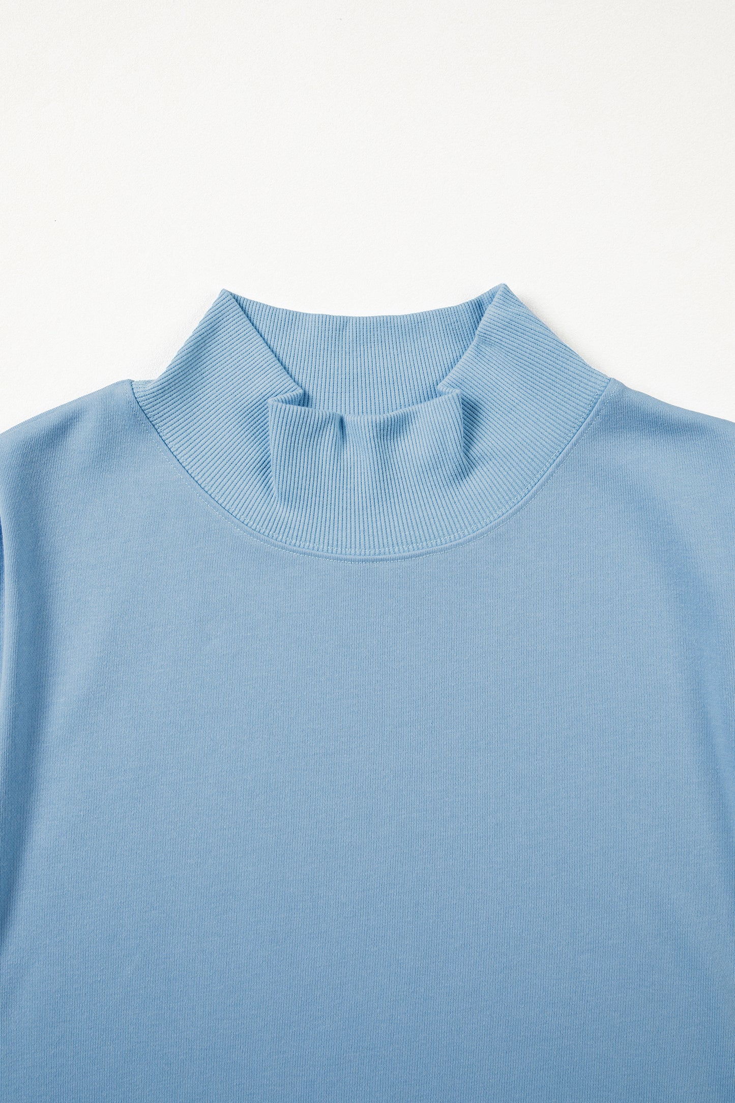 Solid Color High Neck Cap Sleeve Loose Top