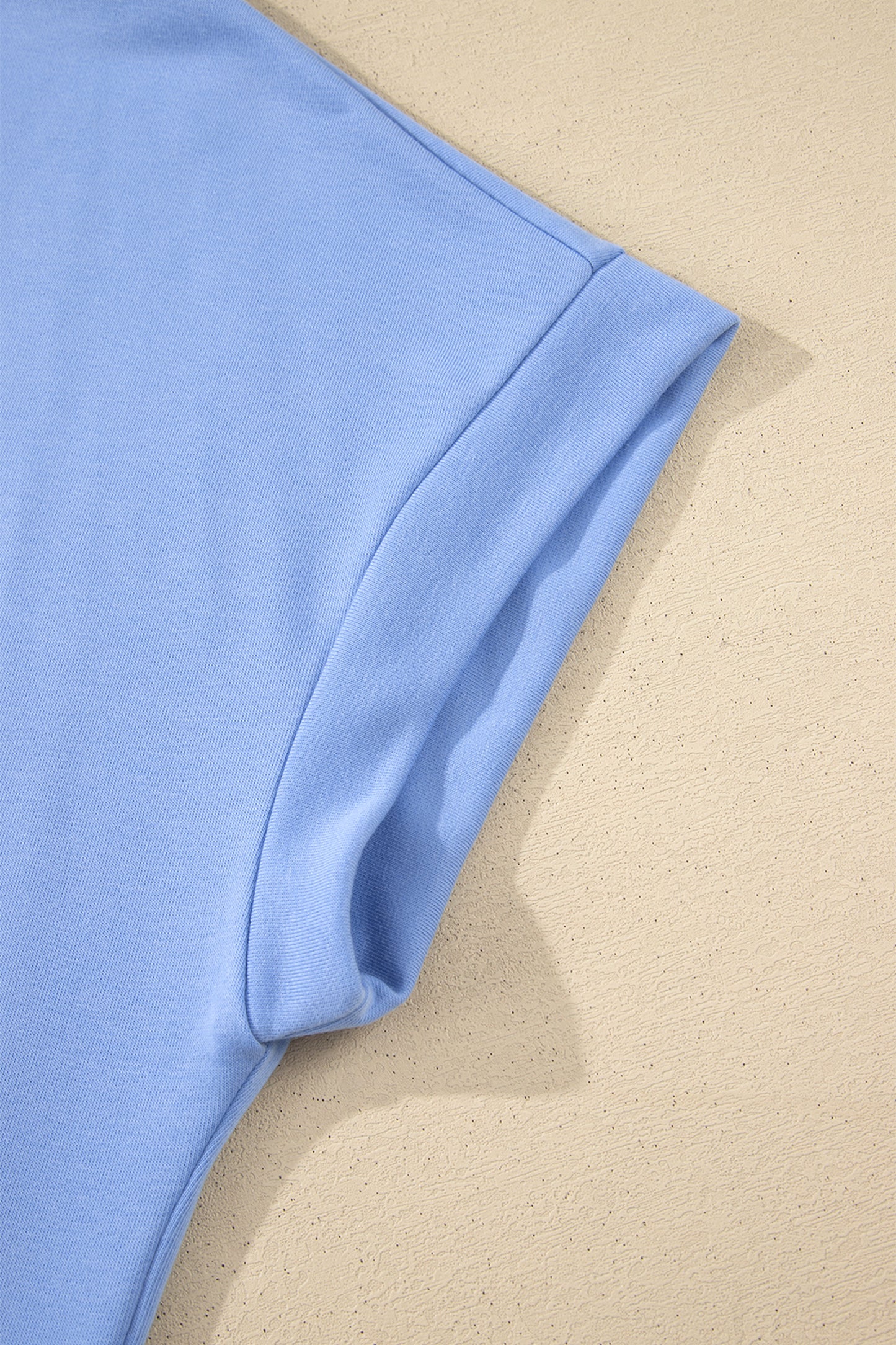 Beau Blue Plus Size Solid Scalloped Hem Button Neck Pullover Mini Dress