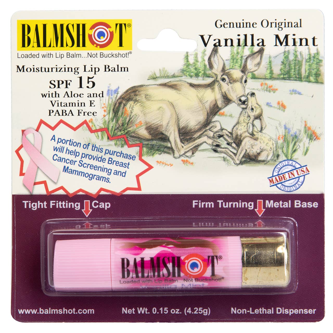 Shotgun Shell Lip Balm | Vanilla Mint-Camo | SPF 15