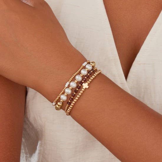 MULTI BALL PEARL CHAIN STRETCH BRACELET | 40B5183