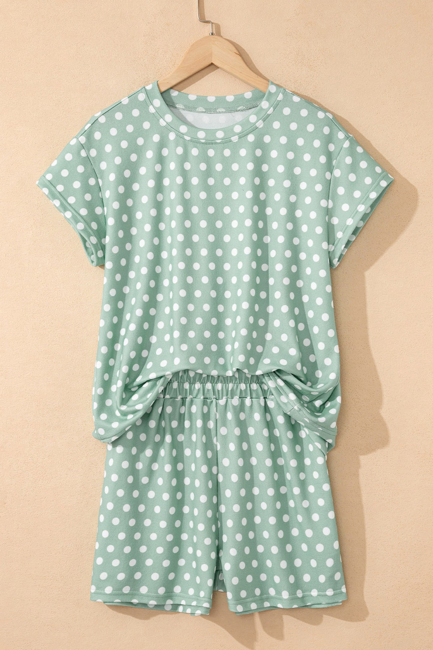 Green Polka Dot Print Short Set