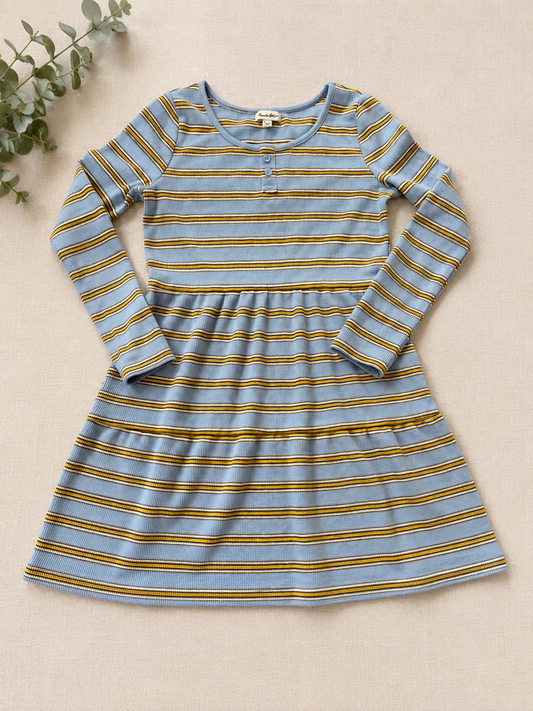 Love Fire Brand Girls Waffle Striped Long Sleeve Dress Size M