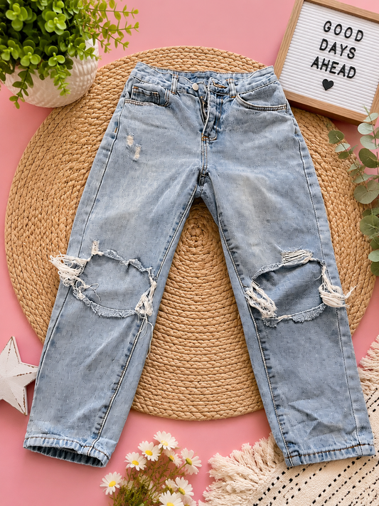Girls Trendy SHEIN Distresses Jeans