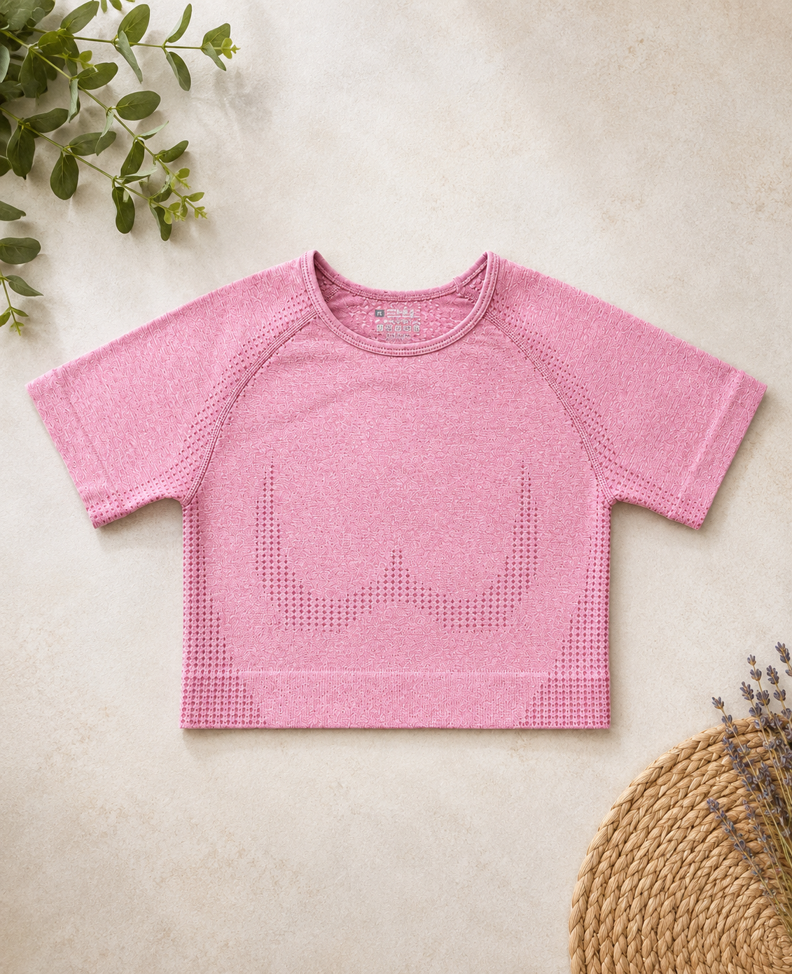 Girls Pink Seamless Athletic Crop Top