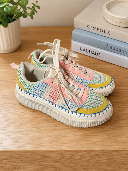 Colorful Platform Girls Sneakers Size 6Y