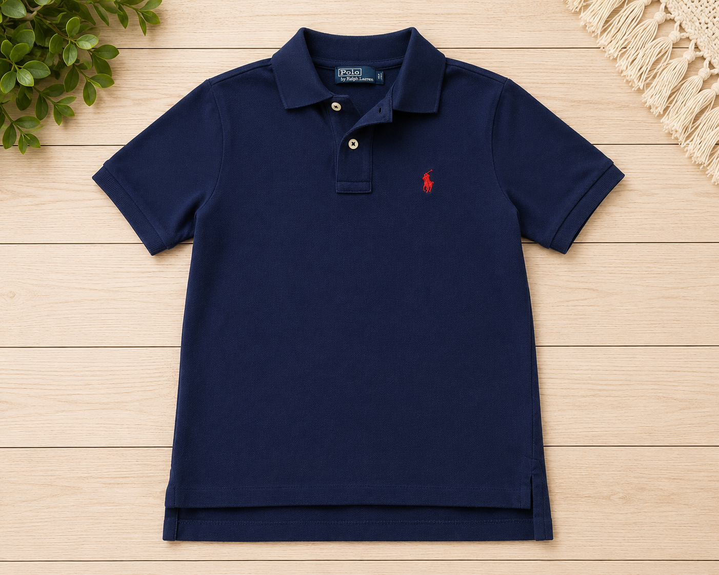 Boys Polo Ralph Lauren Boys Navy Mesh Polo Shirt Size M (10-12)