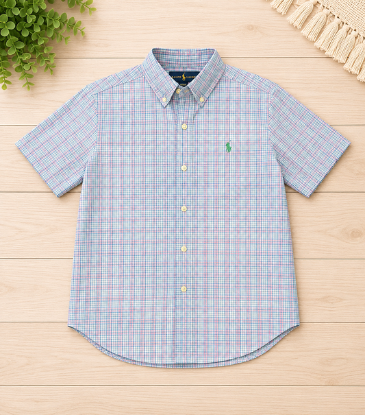 Boys Polo Ralph Lauren Boys Plaid Button-Down Shirt Size L (14-16)