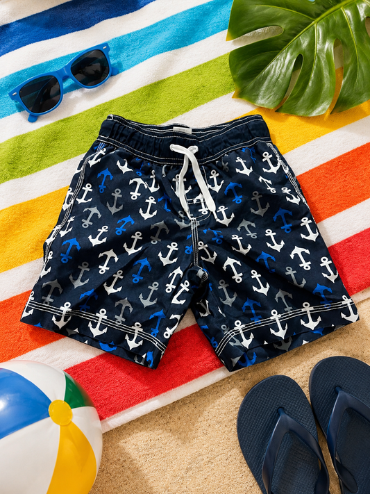 Boys Gymboree Boys Nautical Anchor Swim Trunks Size 4