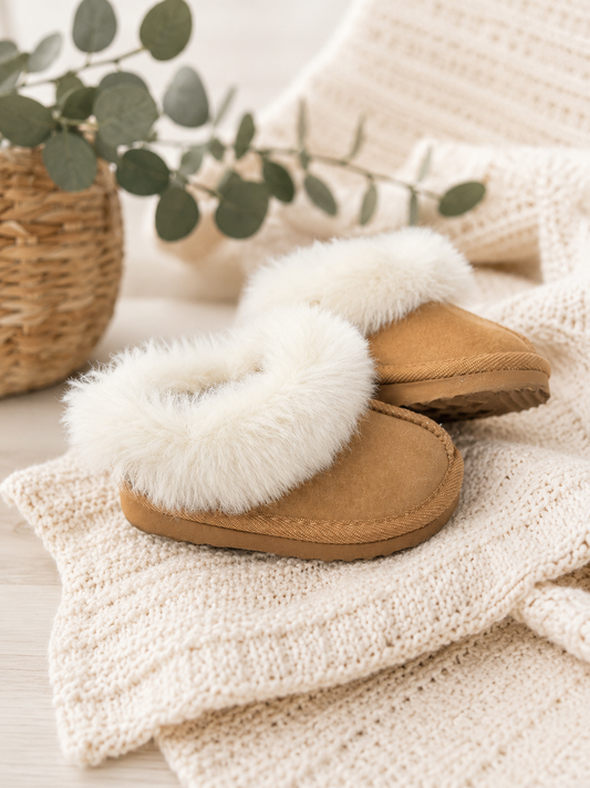 Girls Cozy Faux Fur Toddler Slippers Size 5