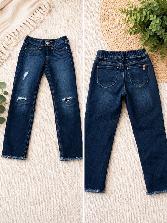 Girls Abercrombie Kids Distressed Skinny Jeans Pull-On Jeggins Size 7/8
