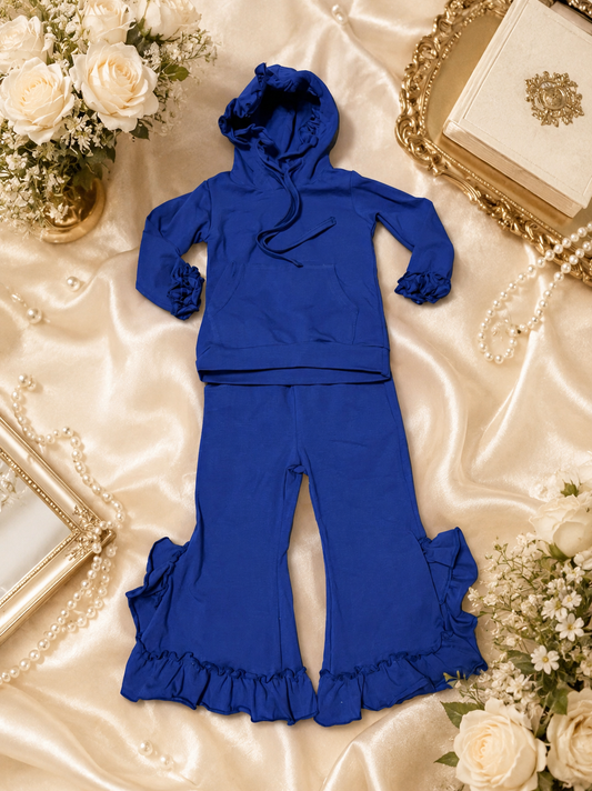 Monroe & Co. Royal Blue Ruffle Lounge Set Girls Size 6-12M
