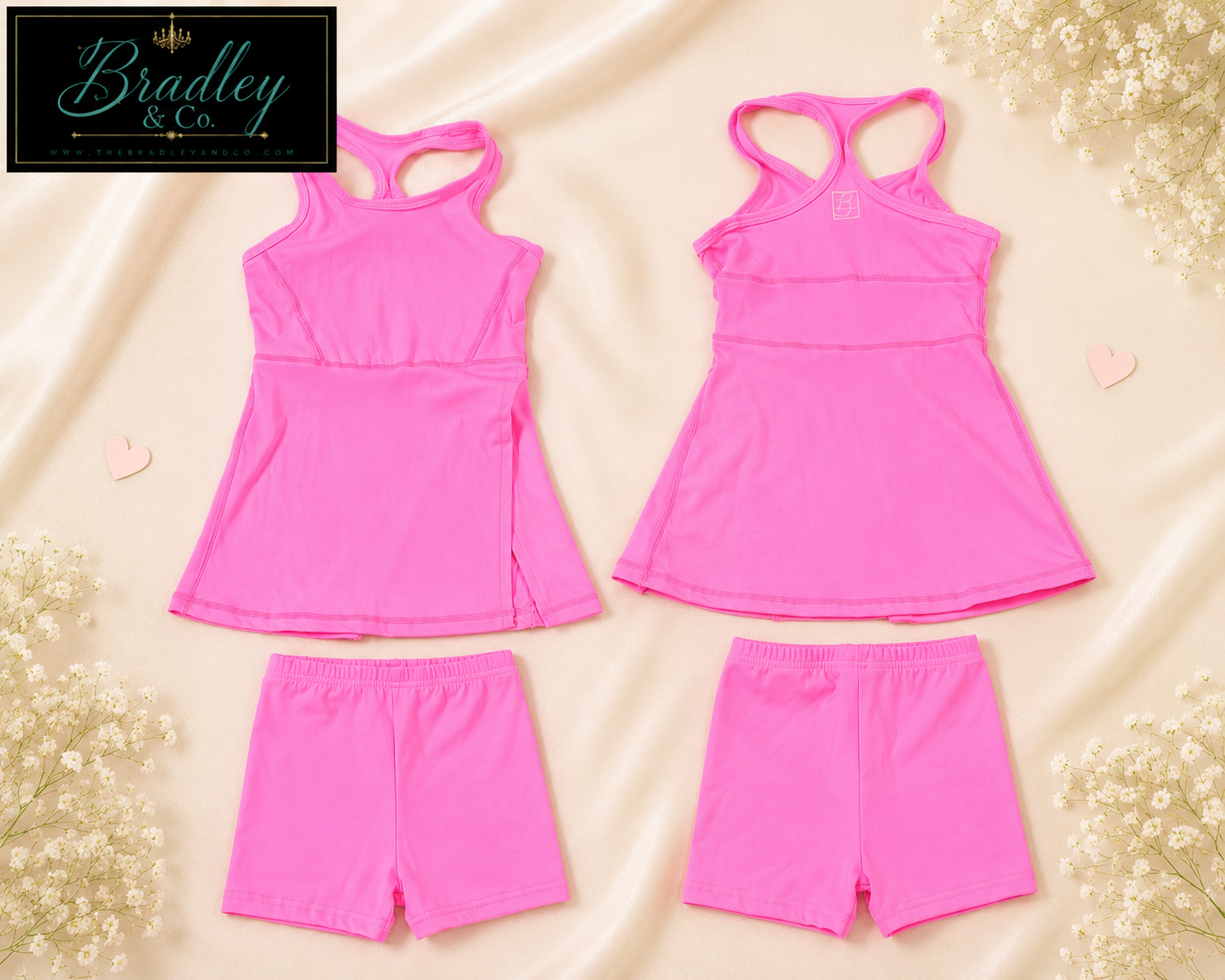 The Bradley Brand Hot Pink Athletic Dress With Shorts for Toddlers