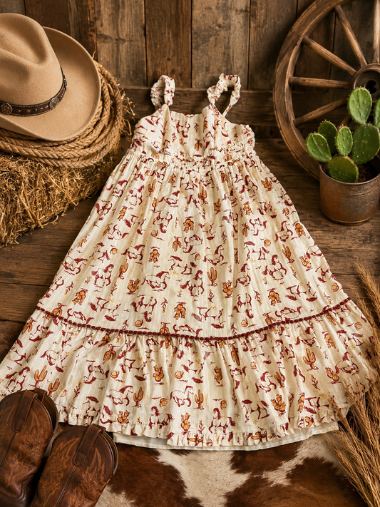 Happily Grey Boutique Girls Horse Dress Size 8