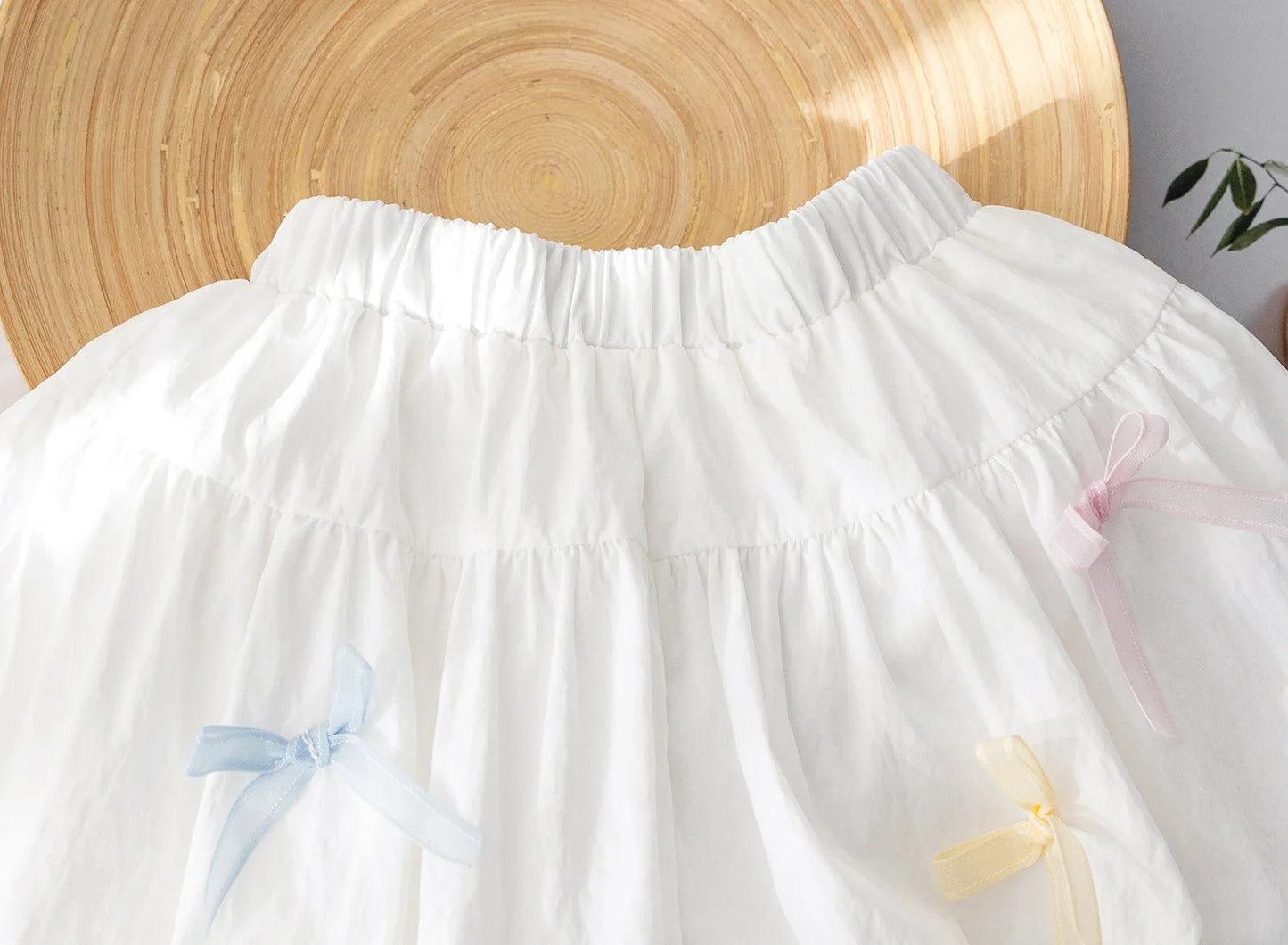 Little girl summer shorts small fresh solid color bow flower bud pants for women's treasure sweet versatile pants