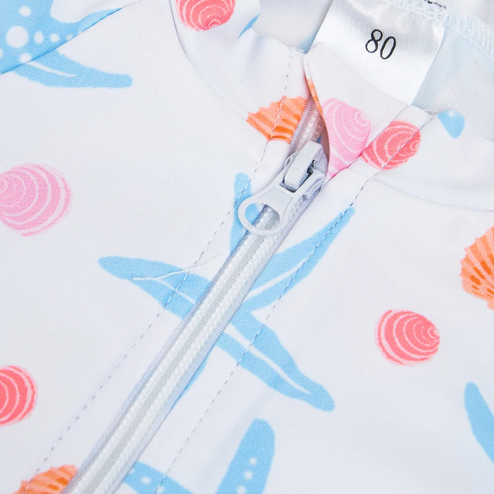 1Pc Baby Girls Swimsuit Long Sleeve Swimming Wear Sweet Comfortable Beachwear For Children Summer Bathing Suits 0-3Years
