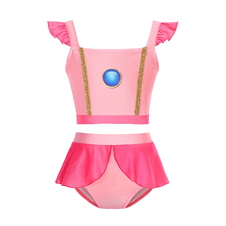 2025 Elsa Princess Bodysuit Swimwear for Baby Girls 2PCS Girls Swimsuit Anna Elsa Swimwear Childrens Bikini Beachwear Clothes