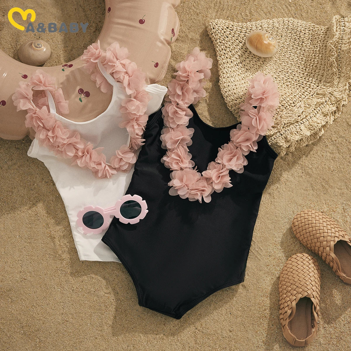 ma&baby 2-7Y Toddler Infant Kid Baby Girls Swimsuit   Floarl  Backless Swimwear Beachwear Bathing Suit