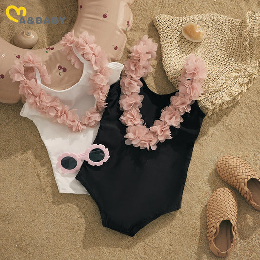 ma&baby 2-7Y Toddler Infant Kid Baby Girls Swimsuit   Floarl  Backless Swimwear Beachwear Bathing Suit