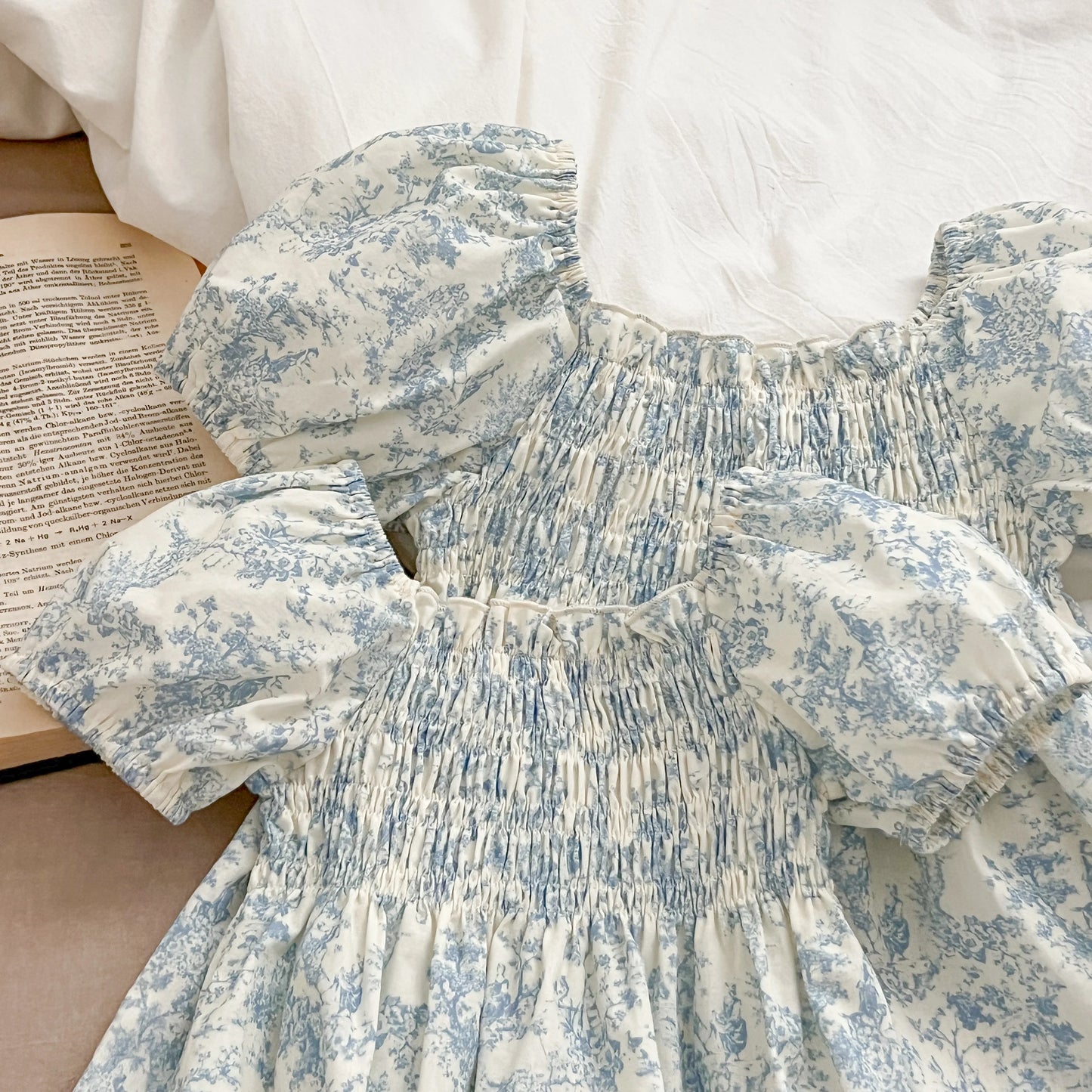 Girls Sister Clothes Summer Sister Newborn Toddler Baby Girls Lace Jumpsuit Sweet Baby Girls Blue Flowers Kids Princess Dress