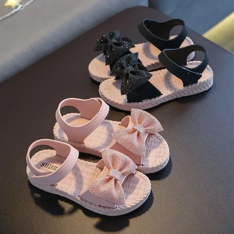 Girls Sandals Summer Princess Children Sandals Bow Tie Girl Shoes Fashion Casual Non Slip Kids Beach Shoes