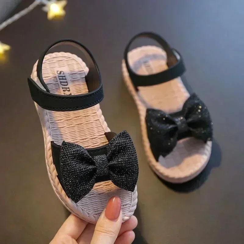 Girls Sandals Summer Princess Children Sandals Bow Tie Girl Shoes Fashion Casual Non Slip Kids Beach Shoes