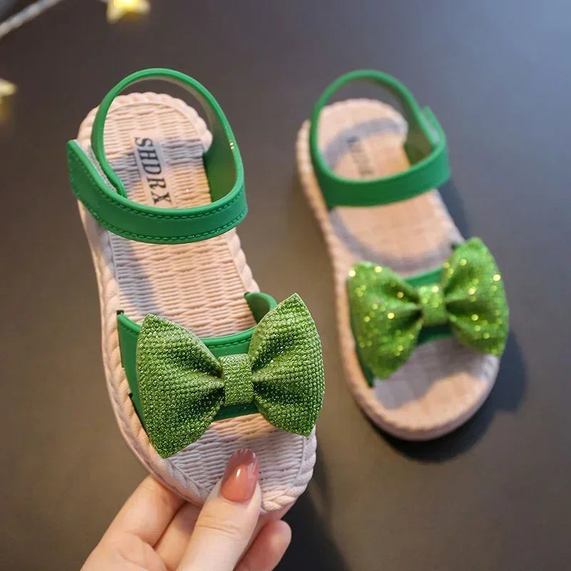 Girls Sandals Summer Princess Children Sandals Bow Tie Girl Shoes Fashion Casual Non Slip Kids Beach Shoes