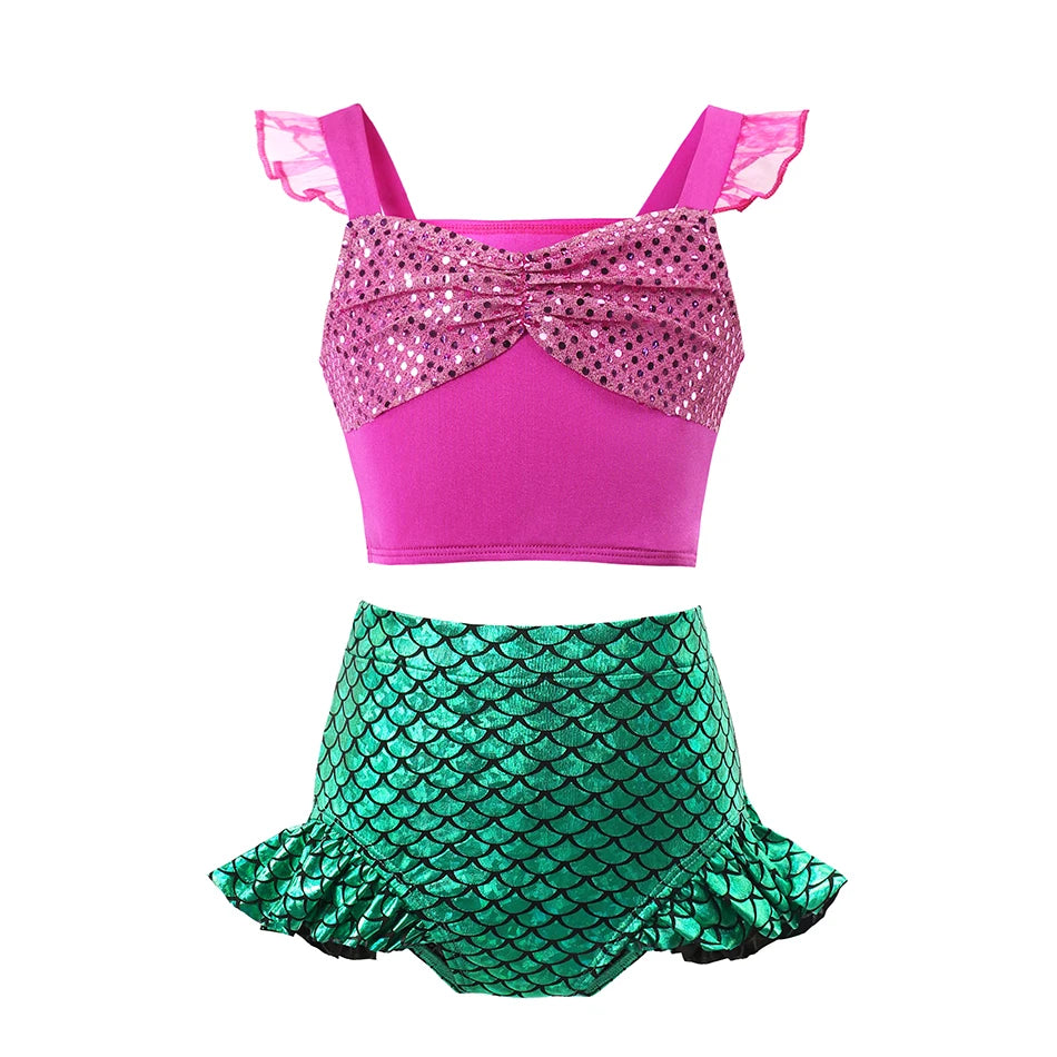 2025 Elsa Princess Bodysuit Swimwear for Baby Girls 2PCS Girls Swimsuit Anna Elsa Swimwear Childrens Bikini Beachwear Clothes