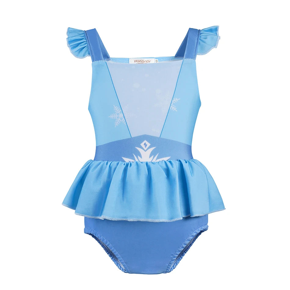 2025 Elsa Princess Bodysuit Swimwear for Baby Girls 2PCS Girls Swimsuit Anna Elsa Swimwear Childrens Bikini Beachwear Clothes