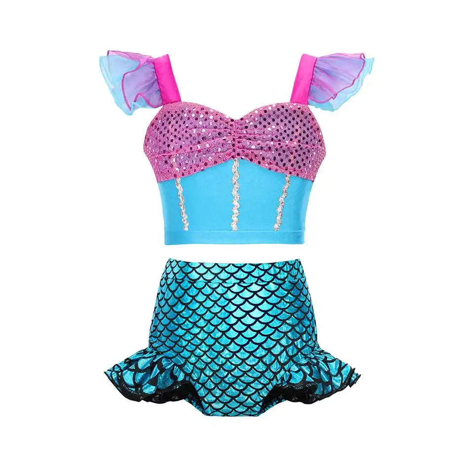 2025 Elsa Princess Bodysuit Swimwear for Baby Girls 2PCS Girls Swimsuit Anna Elsa Swimwear Childrens Bikini Beachwear Clothes