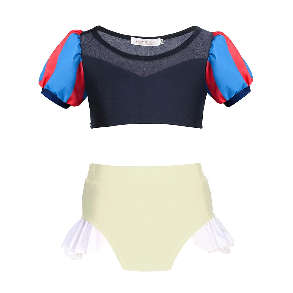 2025 Elsa Princess Bodysuit Swimwear for Baby Girls 2PCS Girls Swimsuit Anna Elsa Swimwear Childrens Bikini Beachwear Clothes