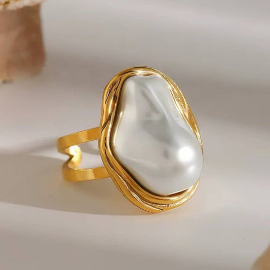 18K STAINLESS STEEL TARNISH FREE PEARL RINGS | 40R120
