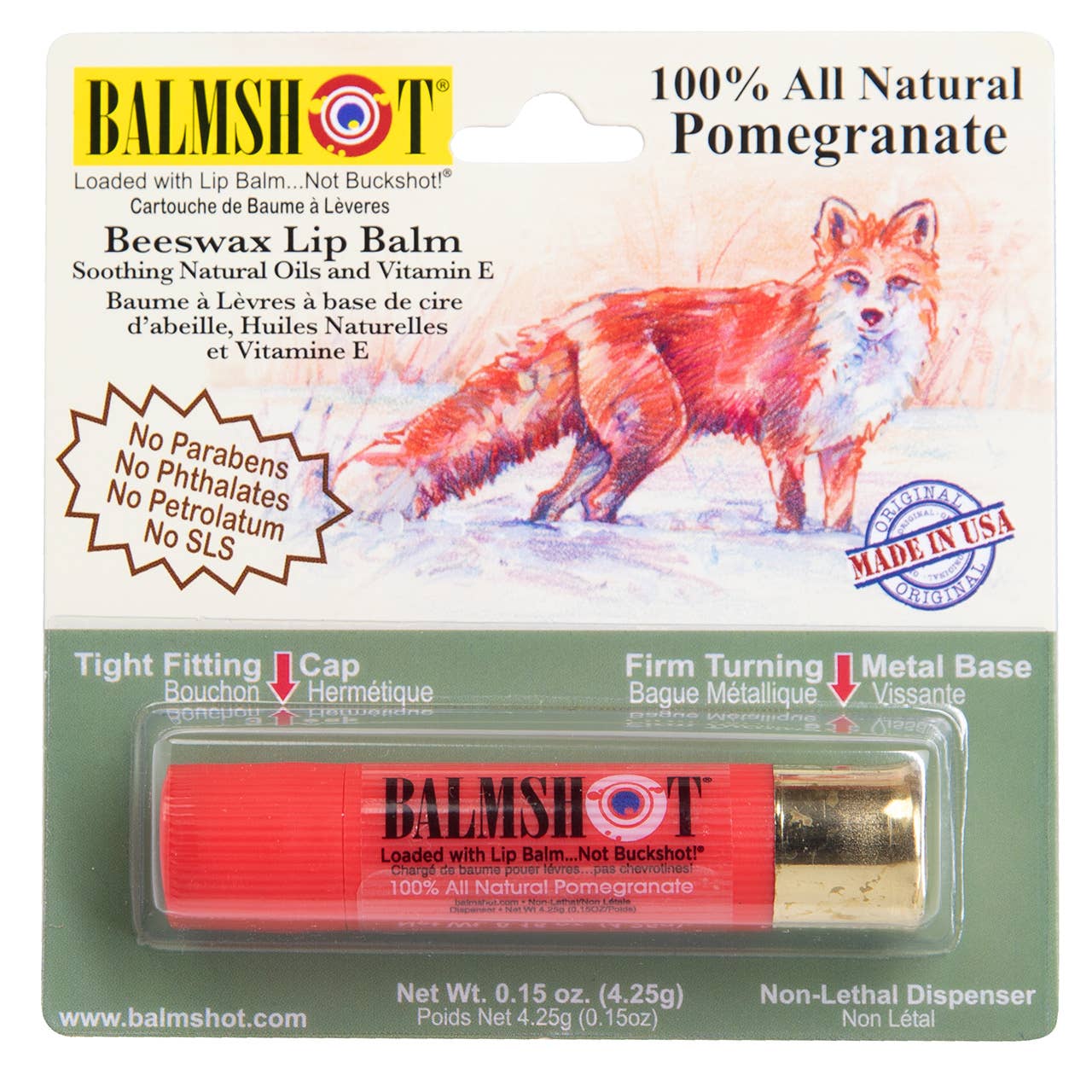 Shotgun Shell Lip Balm | Pomegranate | 100% All-Natural