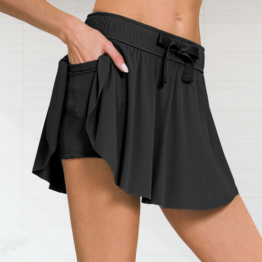 Ruffle Hem Tennis Skirt With Hidden Inner Pockets