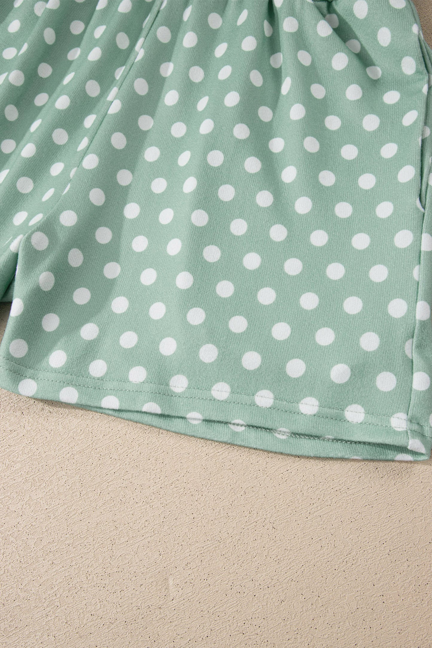 Green Polka Dot Print Short Set